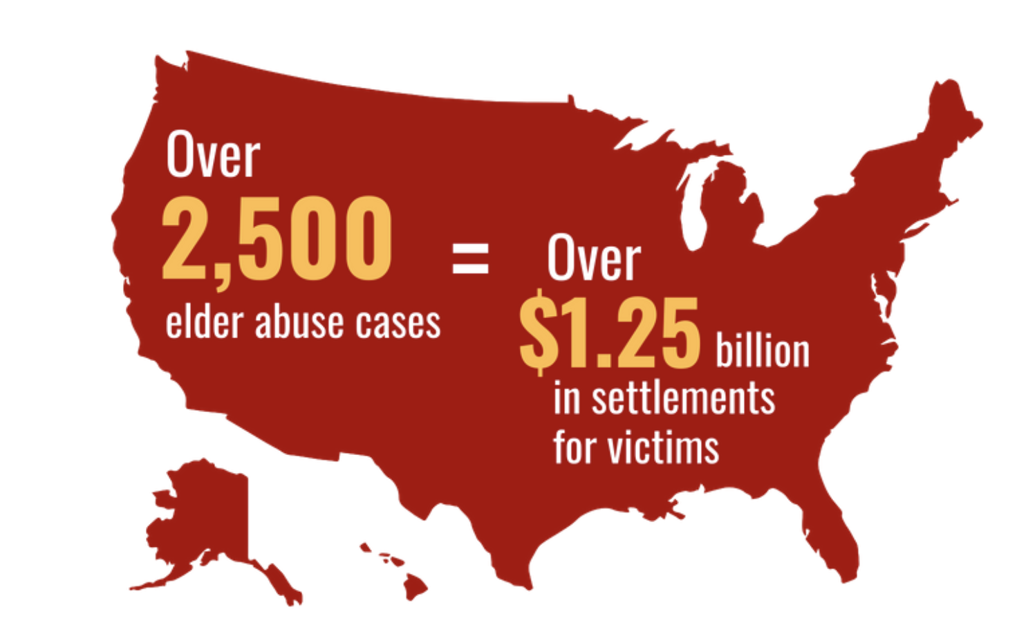 Map of the U.S. with elder abuse stats